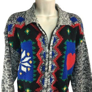 Vintage Womens Cardigan Sweater Cricket Lane Size XL Knit Jacket u